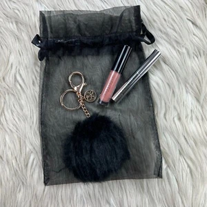 NEW - Anastasia Keychain Lip Gloss Brown Gel Pouch Sample Set Toffee Clear - Picture 1 of 4