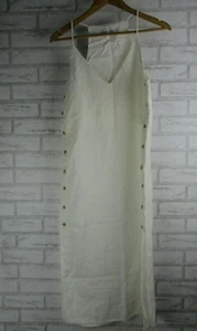 Linen Lux womens shift dress 8 white linen sleeveless - Picture 1 of 11
