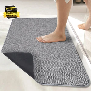Bath Mat,Ultra Thin Bathroom Rugs,Rubber Bath Mats for Bathroom,Quick Dry,Non-Sl - Picture 1 of 6