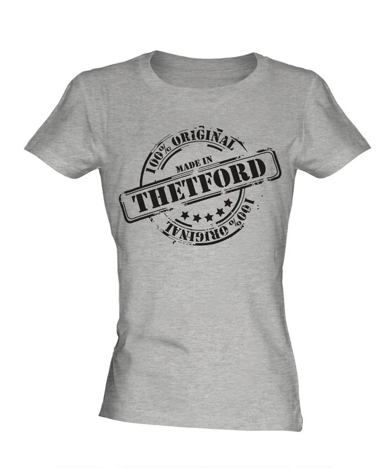 CAMISETA MUJER MADE IN THETFORD REGALO NAVIDAD CUMPLEAÑOS 18 30 40 50 60 Foto 1 de 1