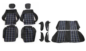 VW Golf GTI MK1 Coupe, Front and Rear Seat Covers Blue Line, OEM Design, NEW - Picture 1 of 18