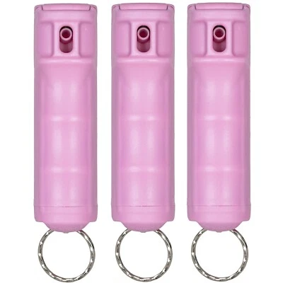 3 PACK Police Magnum pepper spray 1/2oz PINK Flip Top Keychain Defense Security