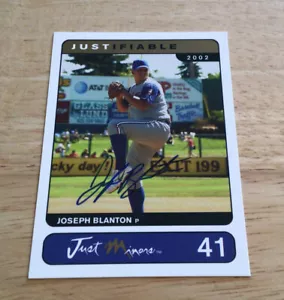 Joseph Blanton Autograph /1000 2002 Just Minors # 41 - Picture 1 of 2