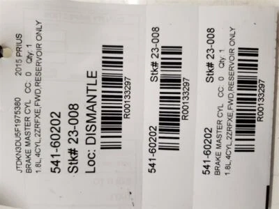 Toyota Prius, depósito maestro de frenos solamente, 10-17, 1,8 L, 4 cilindros, 2zrfxe, 47220-47080 Foto 1 de 4