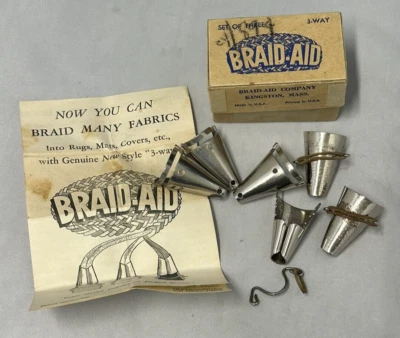 Braid-Aid Rug Braiding Tools 3 Way Lot of 6 Adjustable Vari-Folders Crafts - Image 1 of 4