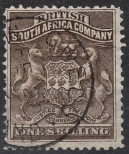 SG4 Sn:#9 1892 1 S British South Africa Company Coat of Arms 1892-1895 , used - Picture 1 of 2