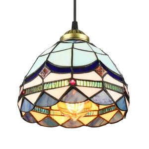 Tiffany Style Pendant Lighting Fixture Ceiling Lamp Hanging Vintage Kitchen Lamp - Picture 1 of 9