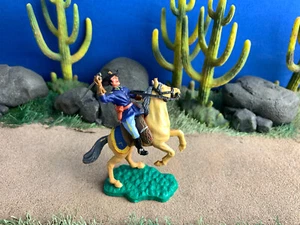 TIMPO Swoppet Civil War Mounted Union Soldier Vintage Plastic Figure 54 mm - Picture 1 of 5