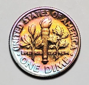 TONED 1997 S ROOSEVELT DIME CLAD PROOF UNC #C7075 - Picture 1 of 2