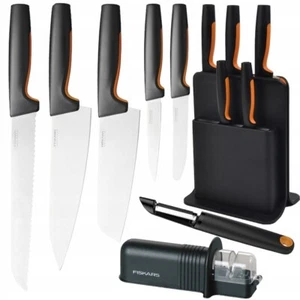BLOQUE DE CUCHILLOS FISKARS 5 CUCHILLOS DE COCINA, PELADOR DE AHORRO, AFILADOR DE CUCHILLOS, CUCHILLOS, CUCHILLOS - Imagen 1 de 16