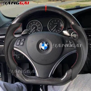 Volante deportivo de fibra de carbono BMW para serie 1 3 X5 E70 E81 E87 E90 E91 E92 - Imagen 1 de 13