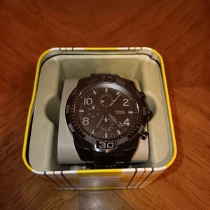 Men's Black Fossil Watch FS5712 Stainless Steel - Picture 1 of 4