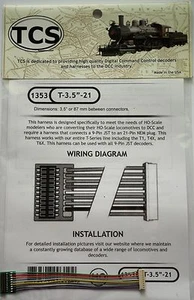 DCC TCS T-3.5"-21 Harness 9-pin JST to 21-pin NEM plug - Picture 1 of 5