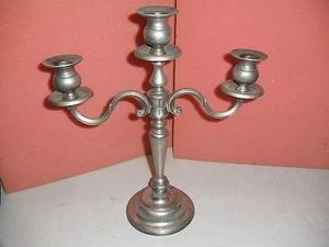 Vintage Kerzenhalter massiv Metall versilbert drei Tassen Turm Stil - Bild 1 von 4