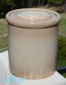 Antiguo BUTTE MONTANA BARRO MANTEQUILLA rosa y crema con tapa ¿hecho en prisión? Lutana - Imagen 1 de 5