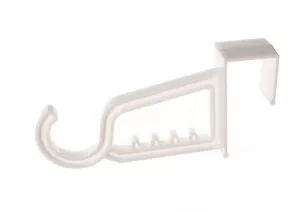2 X Over The Door Hanger Hooks Large With Segmented Rail White Plastic | Onestop - Picture 1 of 1