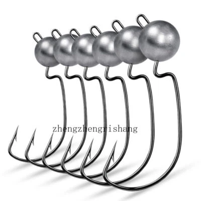 Ganchos de cabeza de plantilla desplazados de pesca sin malezas para lucioperca señuelo suave 3,5-10 g 20 un. Foto 1 de 4