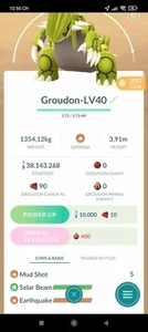 Pokemon Shiny Groudon LV40 Unlock 3moves GO -TRA'DE 20k Dust- Read Description - Picture 1 of 1