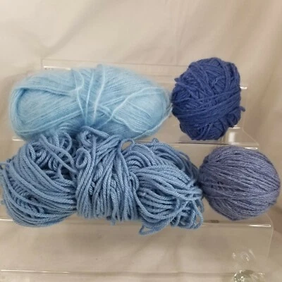 Lot of BLUE YARN different Shades of Balls Skeins - Image 1 of 4