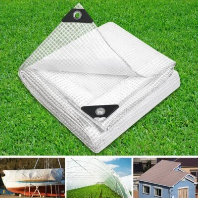 Instahut Tarpaulin Tarp 4x7m Canvas Heavy Duty Camping Poly Tarps Cover Clear - image 1 of 4