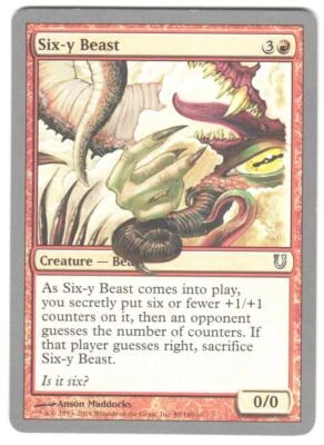 Magic_the_gathering Unhinged Six-y Beast #89 2004,MTG,LP Uncommon - Image 1 of 2