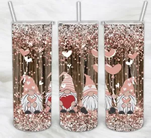 Valentine’s Day Gnomes, Design Stainless Steel Skinny 20oz Tumbler Lid & Straw - Picture 1 of 1