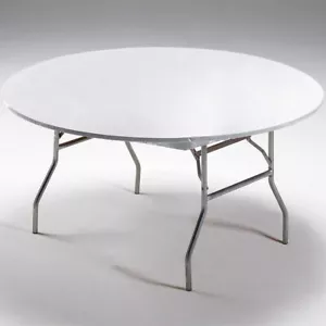White Round Stay Put Elastic Fitted Plastic Tablecloth 60" Tablecloth Tableware - Picture 1 of 1
