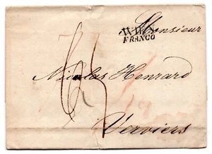 Austria 1830 Carta Plegada Sin Estampillas Mensaje Completo, a Verviers, Francia - Imagen 1 de 2
