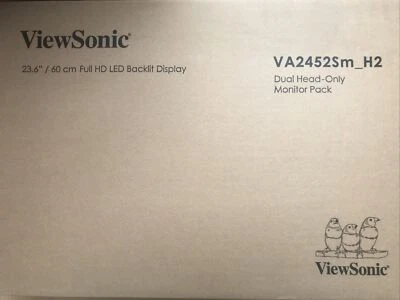 ViewSonic Dual Pack Head-Only 1080p LED Monitors VA2252SM_H2 23.6” Full HD LED - Image 1 of 2