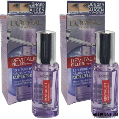 2x20ml L'Oréal Paris RevitalLift Filler Augenserum mit 1,5% Hyaluronsäure Loreal - Bild 1 von 2