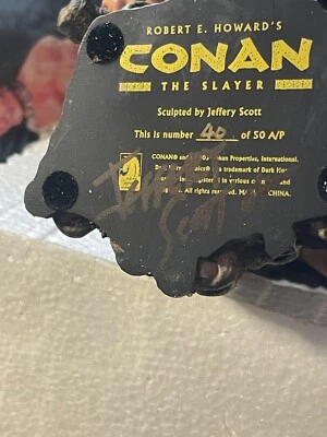 Conan The Slayer 7" Dark Horse Deluxe 2003 Limited 40/50-¡Firmado por Jeffrey Scott! Foto 1 de 4