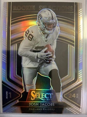 Josh Jacobs 2019 Panini Select Silver Prizm Rookie Selections Oakland Raiders - Image 1 of 2