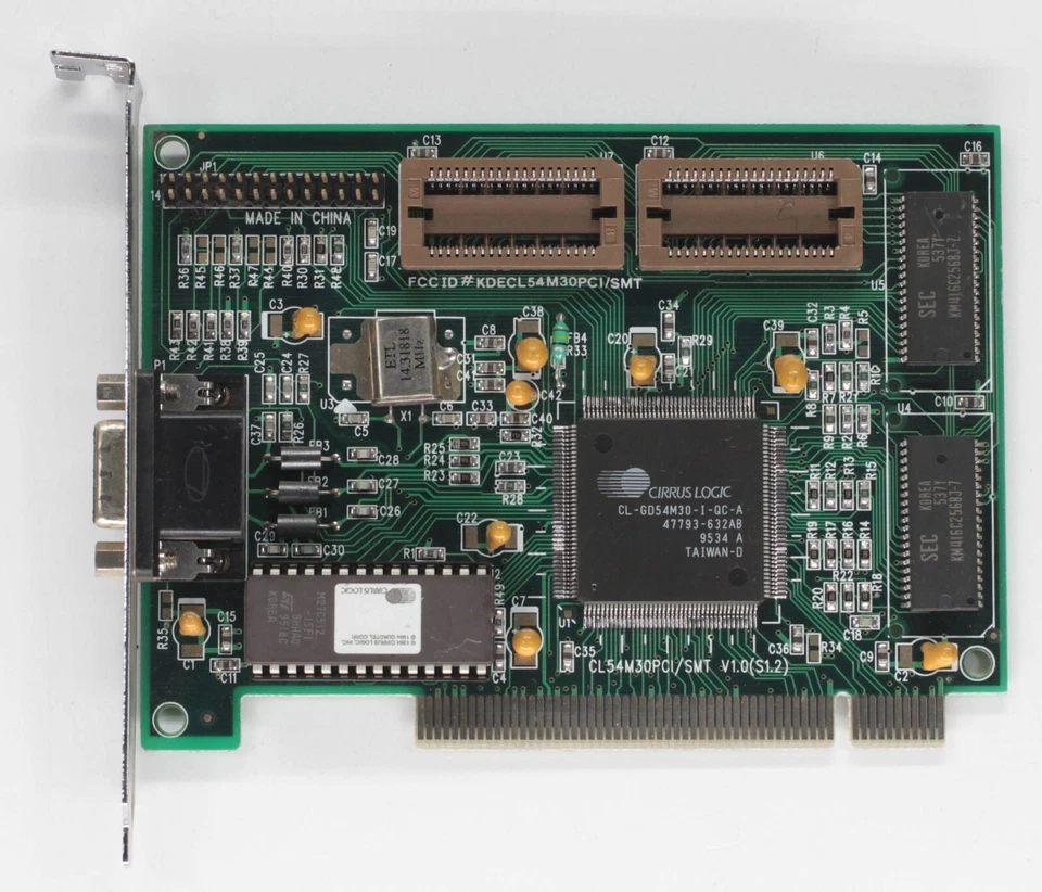 PCI video card - Cirrus Logic CL-GD54M30 - 1995 - TESTED - Image 1 of 2