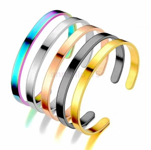 Cuff Bracelet Stainless Steel Twisted Open Bangle Bracelet Men Women Jewlery NEW - Picture 1 of 37