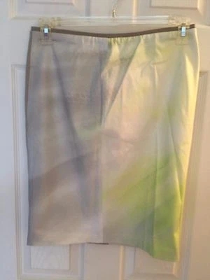 Falda T. Tahari Wesley Verde Caqui Multi Talla 8 Mini Algodón Elástico Nueva Foto 1 de 4