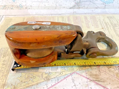 Merriman Brothers MB Vintage Iate Veleiro Snatch Bloco Tamanho 5 Gatilho Snap!!! - Imagem 1 de 4