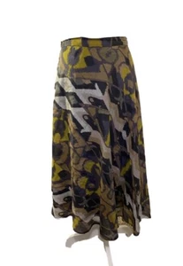 Vintage Silk Cotton A Line Ladies Skirt By Kasper Summer Size 12 Below Knee - Picture 1 of 7