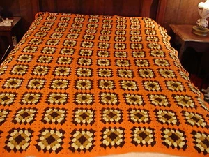 Handcrafted Granny Square Crochet Afghan Throw Blanket Future Heirloom - Picture 1 of 7