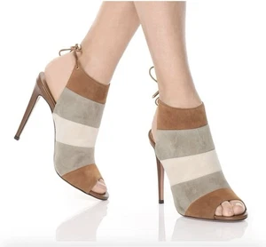 Aquazzura Firenze Women Colorblock Shoes Peep Toe Sandals Size 38.5/US 7.5 - Picture 1 of 6