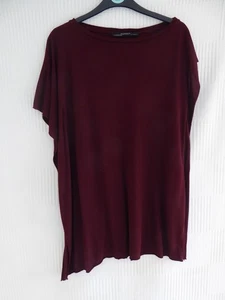 All Saints burgundy quirky sleeveless round neck Top Size 6/ 8 Label S - Picture 1 of 6