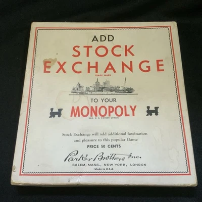 Rare! HTF 1937 Add Stock Exchange For Monopoly Game By Parker Brothers - Image 1 of 4