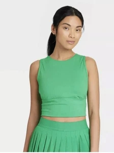 All in Motion Medium Support Muscle Cropped Sport BH Vibrant Green XS - Bild 1 von 7