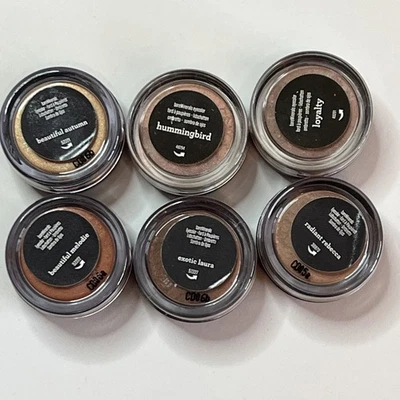 Lot of 6 BareMinerals Shades of Bronze Peach Brown Assorted Eye Shadow Color - Image 1 of 3