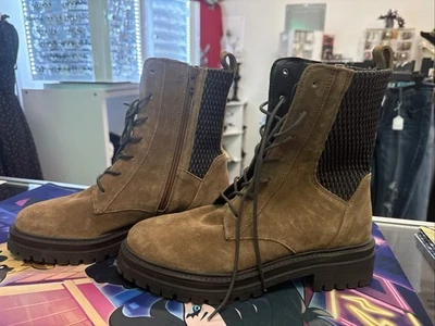 Nuevas botas Geox para mujer de cuero marrón con cordones EU 39 / US 8.5 Foto 1 de 4