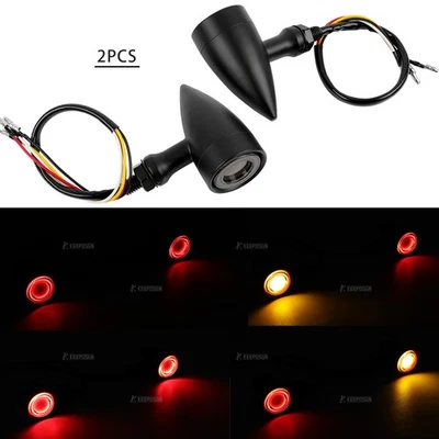2x Turn Signal Brake Running Light Black For Honda VTX1300 VTX1800 VT1100 VT750 - Image 1 of 4