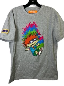NWT Nickelodeon Official Rugrats Chucky T-shirt Size Large Gray Multicolor - Picture 1 of 6