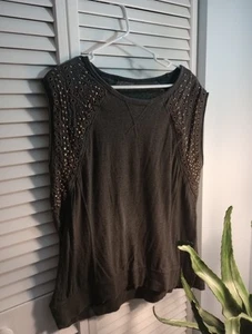 We The Free Gray Shirt Sleeveless - Size Large - Studded Over sized - Picture 1 of 9