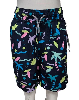 Bermuda de natação MARKS & SPENCER infantil masculina azul marinho multicolorida UPF 50+ 4-5 anos - Imagem 1 de 2