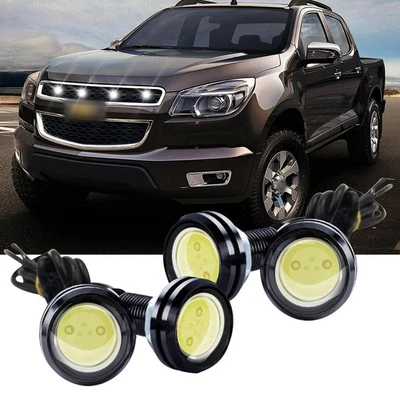 Kit universal de 4 luces LED blancas de rejilla para camioneta Nissan carrocería rígida D21 NX XT Foto 1 de 4