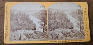 Dalles of the St. Croix, East from Point Lookout, Minnesota stereoview cards - Picture 1 of 2